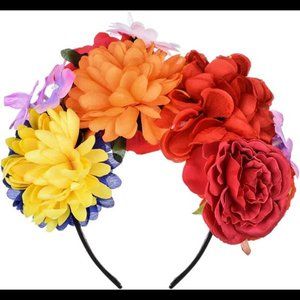 DreamLily Frida Kahlo Mexican Rose Flower Crown Headband Halloween Party